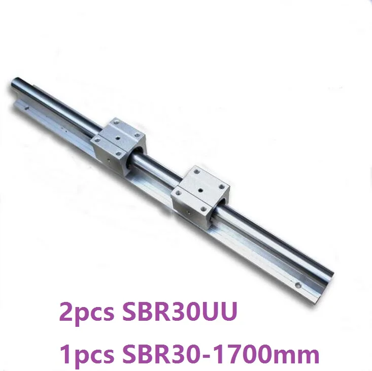 

1pcs SBR30 -L 1700mm support rail linear guide rail + 2pcs SBR30UU linear blocks for CNC router parts