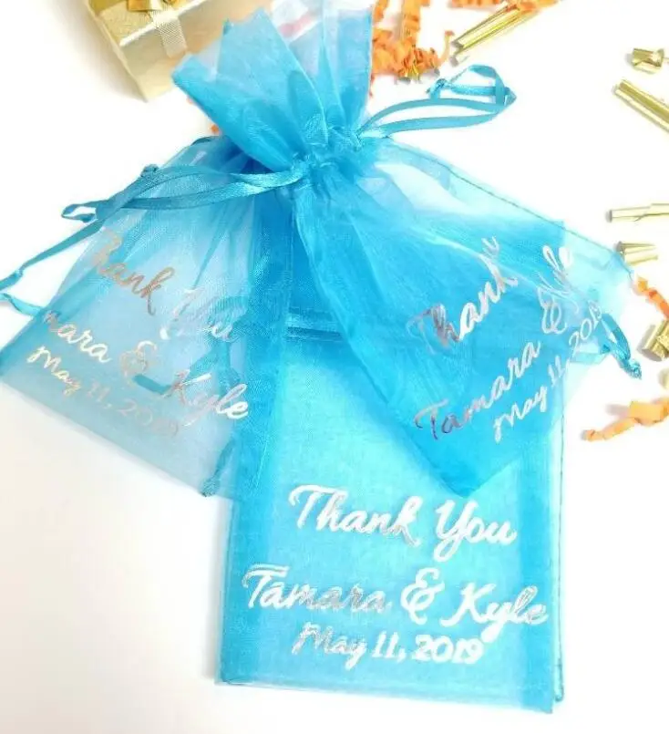 CUSTOM colorful Mr&Mrs Organza Bags Fabric Favour Bags | Drawstring Pouch | Wedding Mesh Candy Bags | Brdial Party Gift Bags