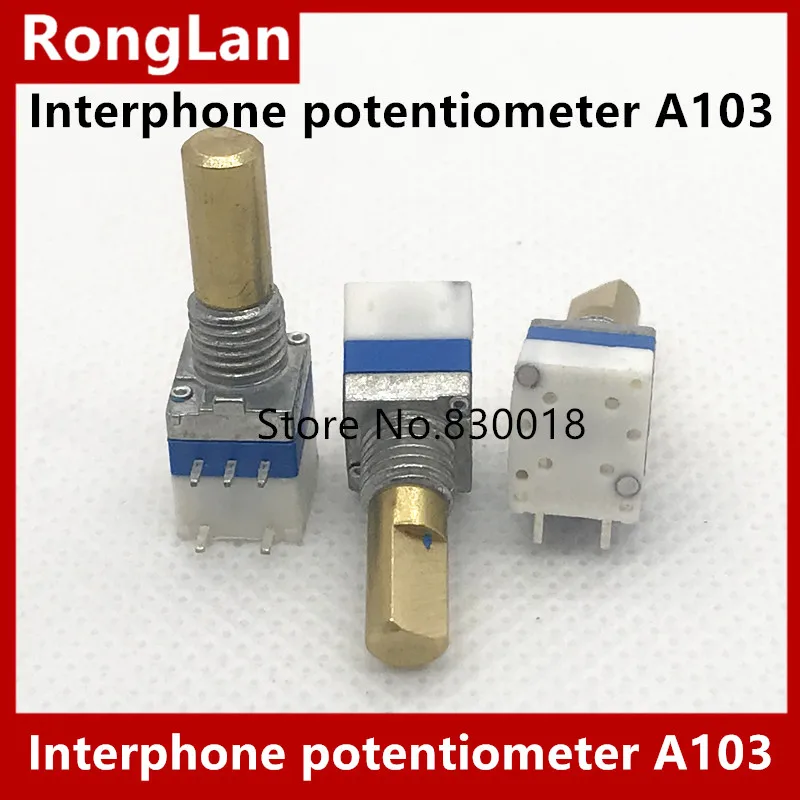 

[ SA ]taiwan intercom volume precision potentiometer with switch shaft length 15MM A103 with stepper--10PCS/LOT