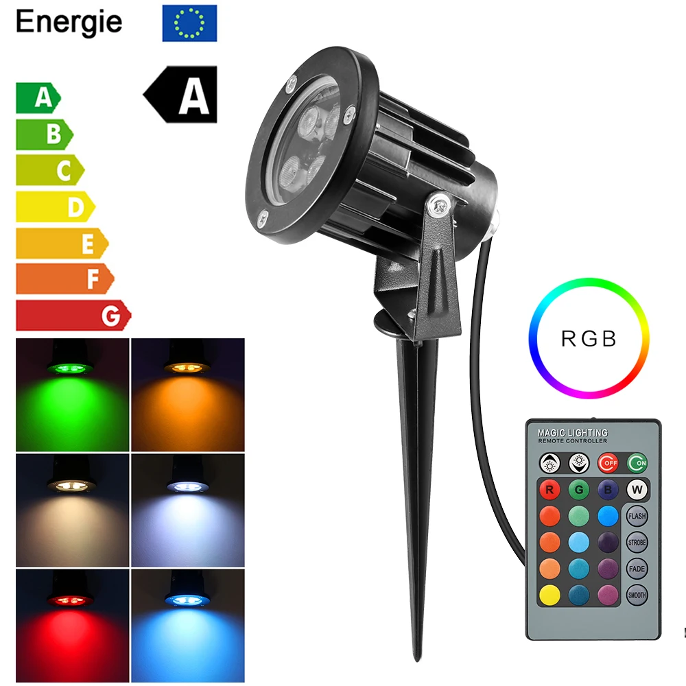 RGB LED Landscape Lights Waterproof 6/8/12W IP65 LED Garden Lighting Outdoor Lawn Lamp For Outdoor Yard 85-265V With Plug Remote