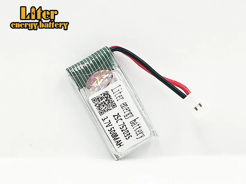 20 pcs/lot 3.7V 500mAh Lipo battery Hubsan H107D FY310B m62R Di Feida DFD F180 RC Helicopter 752035 XH Plug 25C