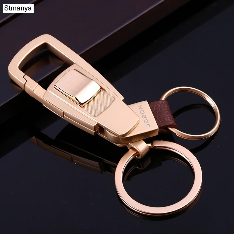 High Quality Leather Key Chain Business key chain men 's waist hanging zinc alloy car key ring for Men Gift 17388