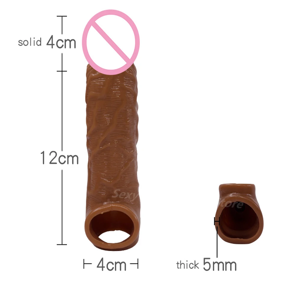 Enlargement Extension Dildo Penis Sleeves Silicone Condom For Men Reusable Condoms Cock Rings Intimate Goods Erotic Sex Toys