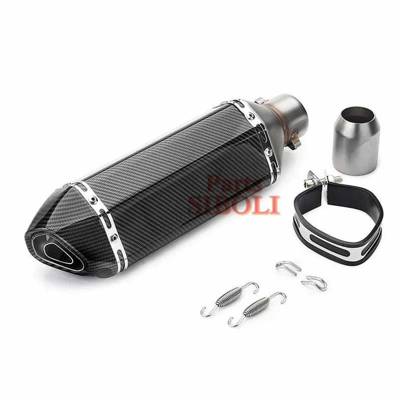 51mm Inlet Motorcycle Exhaust Muffler With DB Killer GP Racing Sport Bike Copy Carbon For suzuki ltz 400 crf 230 cb650f cb190r