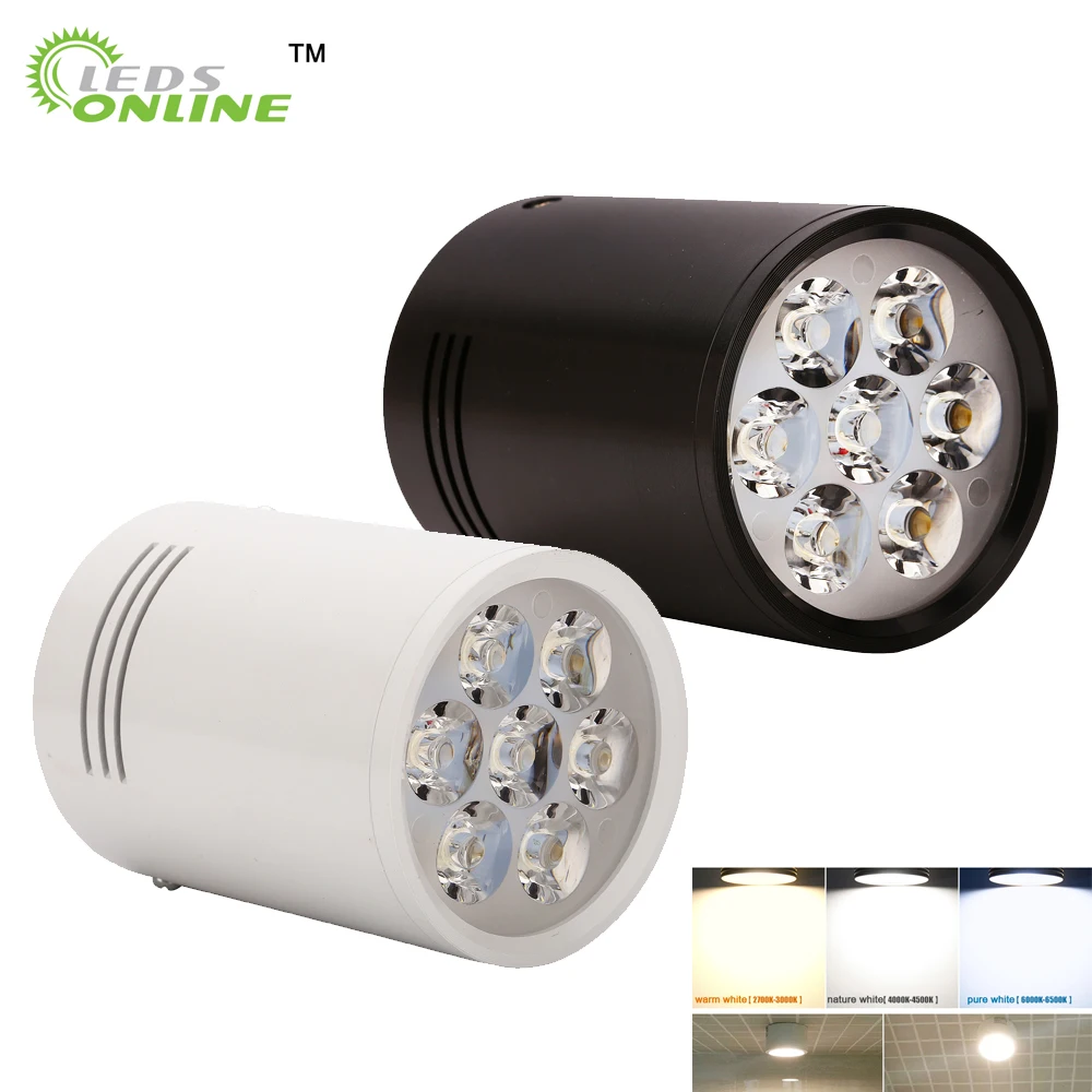 Imagem -02 - Superfície Montado Downlights Led Ponto Luzes de Teto Lâmpadas Corpo Preto Branco para Sala Estar do Banheiro Cozinha Luzes 3w 12