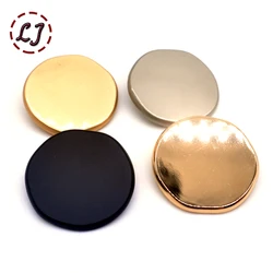 Hot sale 10pcs/lot fashion 30mm big decorative buttons high quality plane gold buttons for shirt overcoat sewing accessory DIY