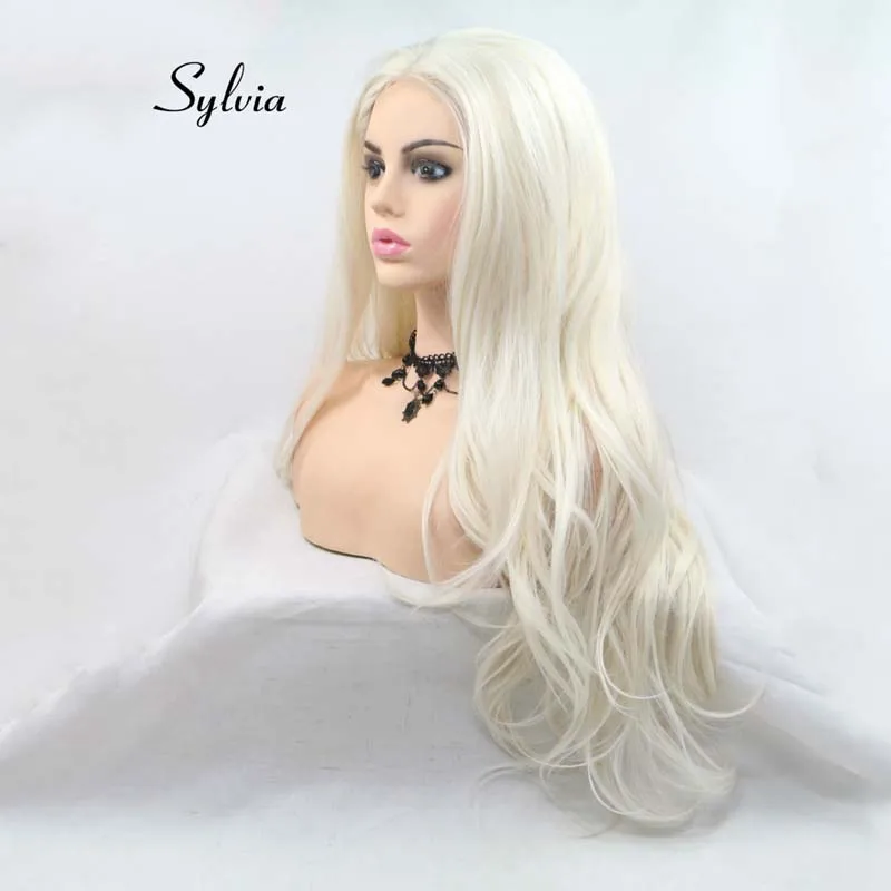 Sylvia Long Wavy Wig Light Blonde Wigs Synthetic U Part Lace Wig For Women Hair Heat Resistant Fiber Hair Wig 60#color Cheap Wig