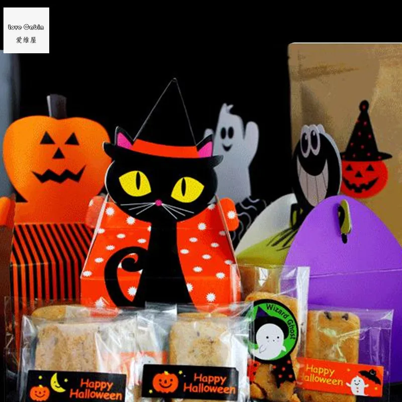 50pcs Halloween Treat Boxes, Halloween Candy Boxes, Halloween Boxes 4style