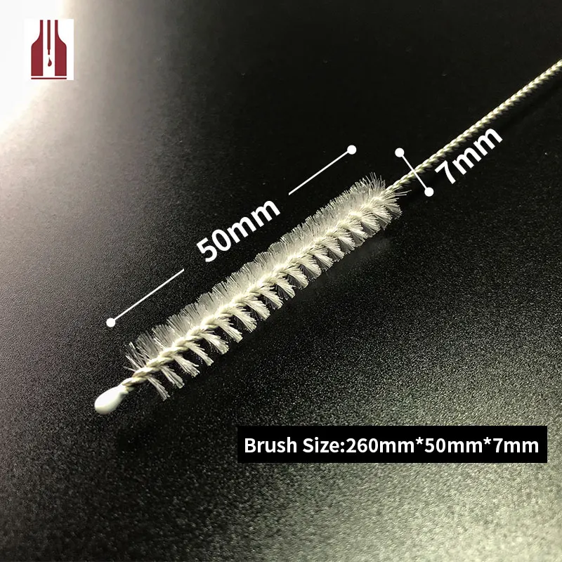 Free shipping 50pcs/lot good quality thickened stainless steel straw brush fit for 8mm diameter drinking straws length 260mm