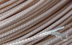 5m/lot 7*0.102mm single core high-temperature silver shielding wire coaxial cable PTFE 0.86mm audio signal audio cable