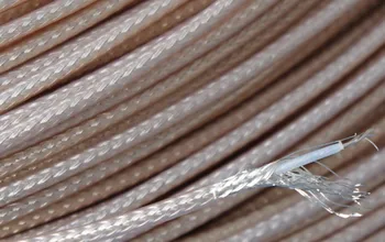 5 متر/وحدة 7*0.102 مللي متر واحد الأساسية عالية الحرارة الفضة التدريع سلك كابل محوري PTFE 0.86 مللي متر الصوت إشارة الصوت كابل