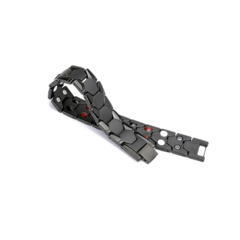 Oktrendy New Casual Style Men Magnetic Bracelet Simple Black Stainless Steel Bracelets for Arthritis Health Care Jewelry Gifts