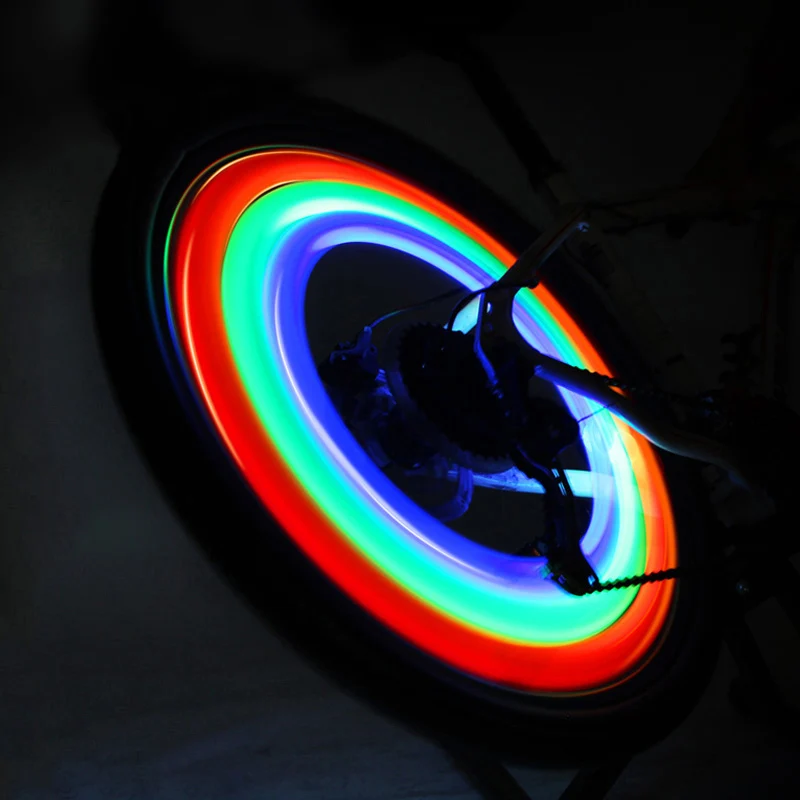 

Bike Wheel Light Night Cycling Bicycle Tire Valve 7 Led Flash Spoke Wheel Light 30 Kinds Flash Riding Safety