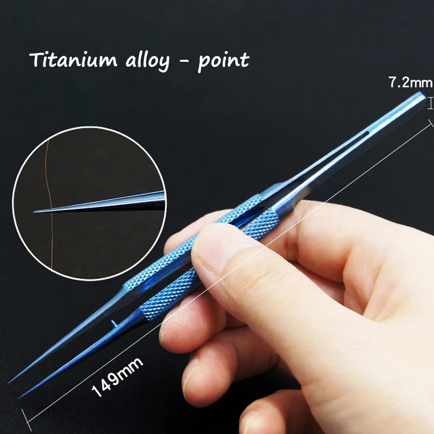 Pinset Lurus atau Siku Pinset Sidik Jari Garis Terbang Aloi Titanium untuk Telepon Kabel Tembaga Jepit Perbaikan Kabel Jumper 0.15MM