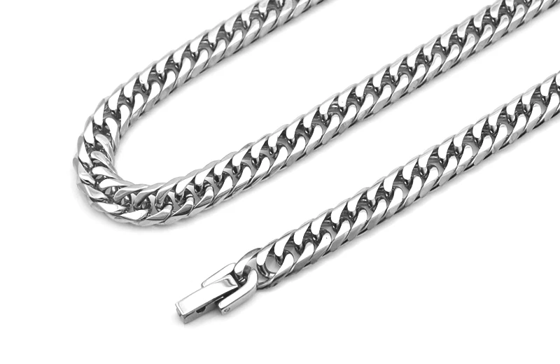 CHIMDOU New Men Necklaces Chain Fashion Male Party Stainless Steel Jewelry Gift 7mm Wide Women Necklace AN031