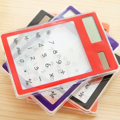 

Students' creative stationery Cute transparent Calculator Mini Solar free shipping