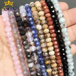 4*6mm Faceted Agates Jades Jaspers Tiger Eye Beads Natural Loose Beads For Jewelry Making DIY Bracelets Necklace Accessories