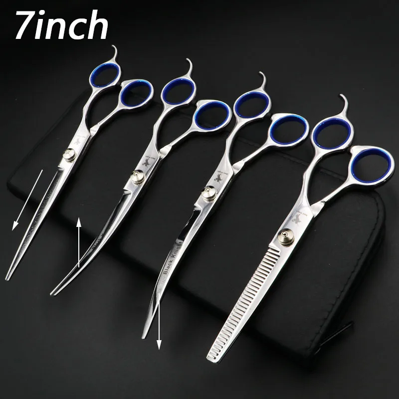 7.0 Inch Hot Sale Pet Hair Cut Scissors Clippers Flat Tooth Cut Pets Beauty Tools Set Kit Dogs Grooming Hair Cutting Scissor Set