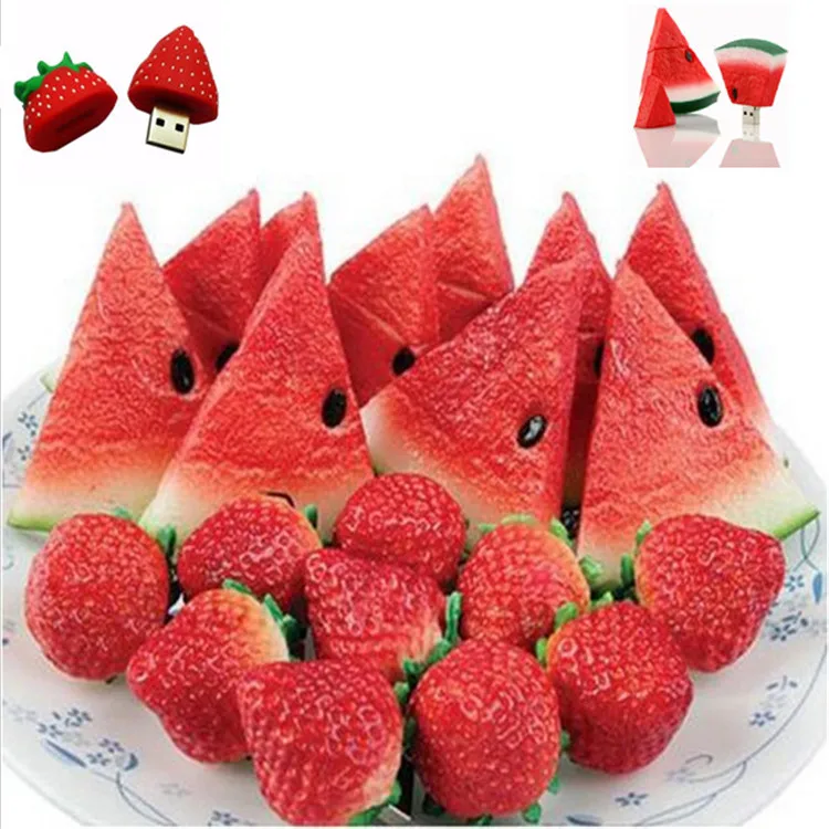 

funny fruit cute pendrive cartoon strawberry usb 3.0 flash drive drives 8GB 16GB 32GB pendrives memory stick pen driver thumb