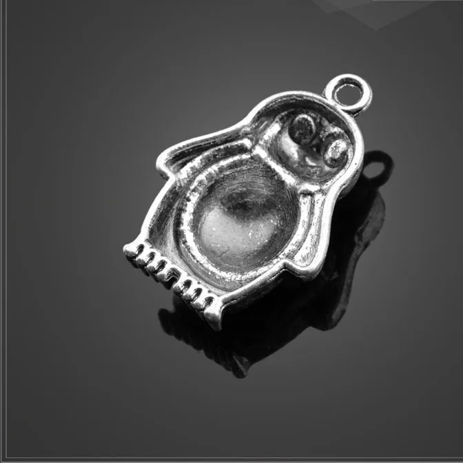 High Quality 10 Pieces/Lot 15.8mm*22.6mm Antique Silver Plated Diy Handmade Penguin Charms For Jewelry