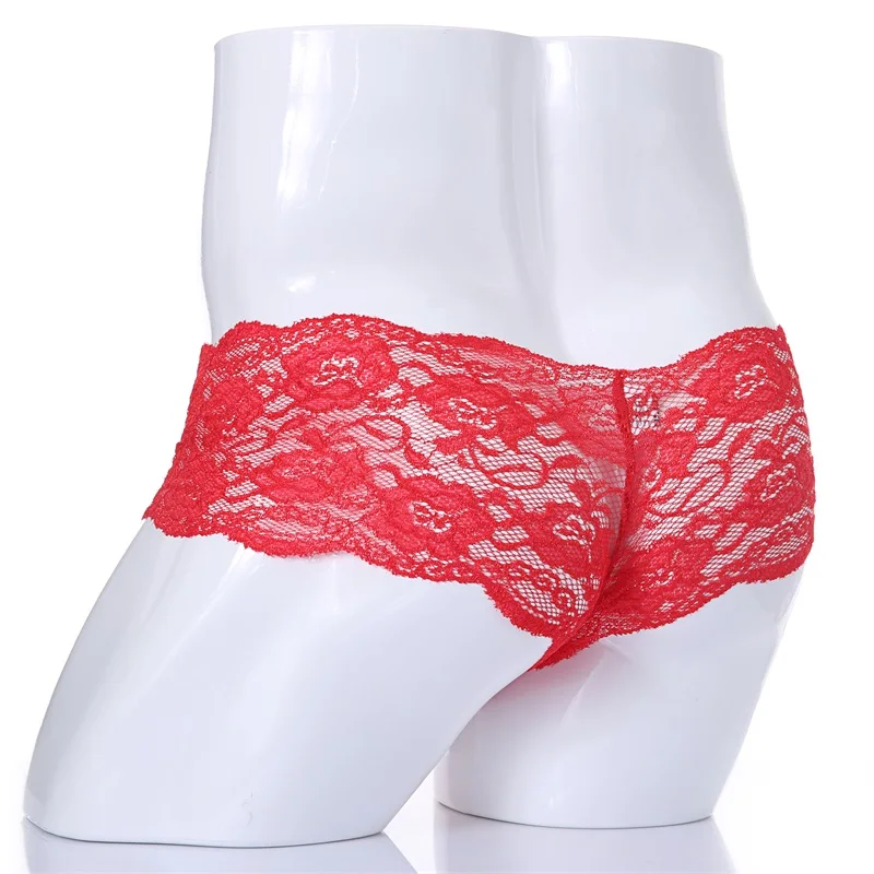 Ropa Interior de encaje para Hombre, Bóxer Sexy, calzoncillos sólidos cómodos, varios colores, gran oferta