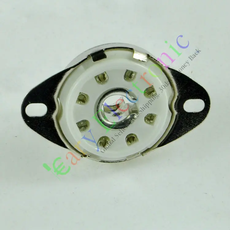 Sprzedaż hurtowa i detaliczna 20 sztuk srebrny 8pin ceramiczne gniazdo rury próżniowej Loctal podstawa zaworu fr 5B254 wzmacniacze audio darmowa wysyłka