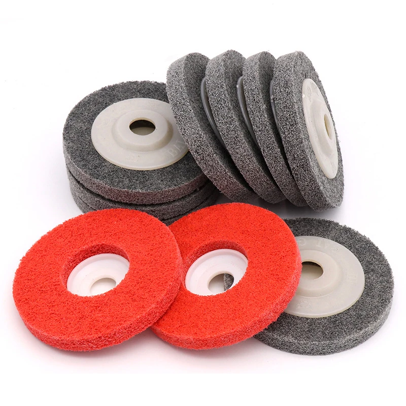 2 Buah Logam Polishing Roda 100*16 Mm Non Woven Abrasive Roda Nylon Serat Abrasive Disc untuk Kayu Logam plastik Alat Penggiling
