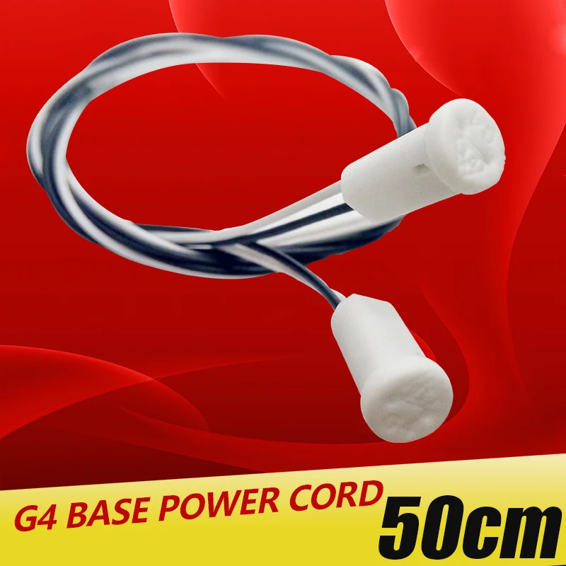 10 pçs de alta qualidade 57cm suporte da lâmpada cristal soquete g4 led g4 lâmpada plug 12v 110v 220v acessórios iluminação