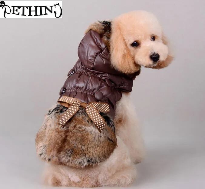 Free Shipping Fashion High Grade Fur Coat For Dog Pet Jacket Cute Dog Winter Coat Dog Clothing Puppy Winter Coat Warm Thick