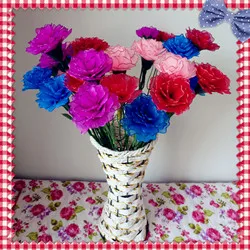 5pcs 36 kleuren Zijden Bloemen Voor Home Decoratie DIY Nylon Kous Voor Bloem Maken Nylon Materiaal Bloemen Voor Bruiloft decor