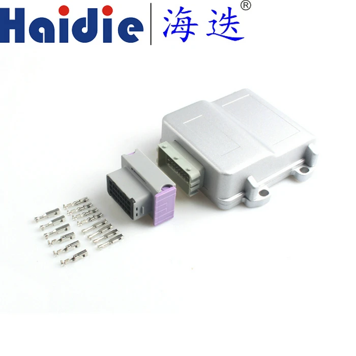 

Free shipping 24pin grey male female ECU generator controller plug FCI circuit connector with 24p Aluminum box