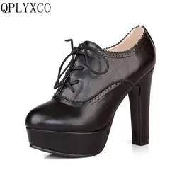 QPLYXCO 2017 Nuova piccola grande formato 31-47 delle donne dello stiletto tacco alto scarpe sexy lady piattaforma spring fashion lace up pompe scarpe 88-8