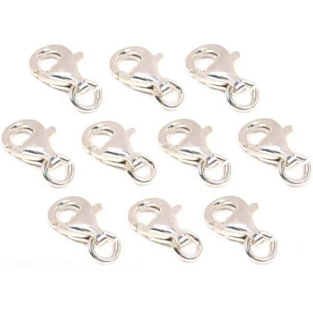 10pieces Real 925 Sterling Silver Lobster Clasp Sterling Silver Claw Jewelry Part 9mm