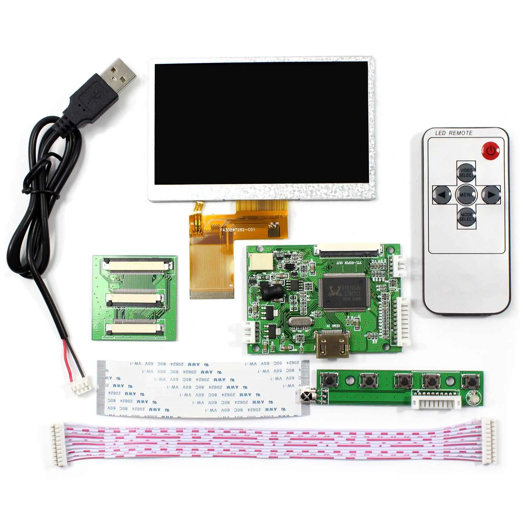 4.3inch AT043TN24 480X272 LCD With Remote Control+HD MI LCD Controller Board