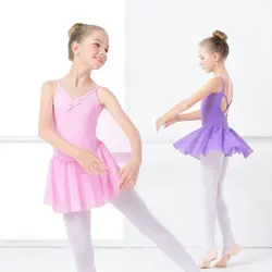 Vestito da balletto ragazze bambino balletto gonna body rosa ginnastica body vestito canotta body per bambini gonne in Chiffon