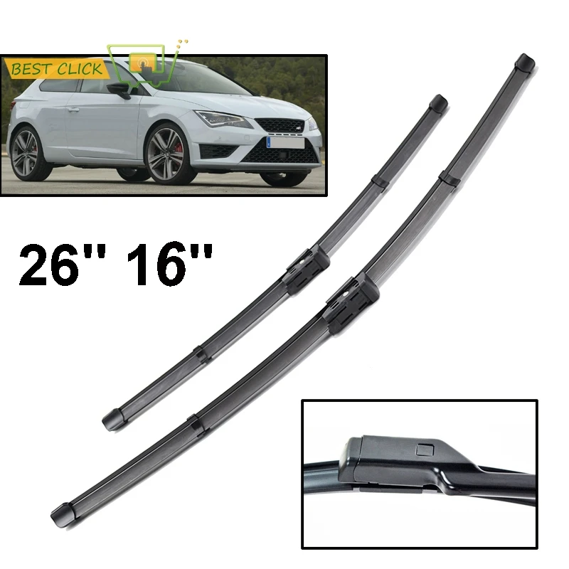 Misima Pair/Set Front Windscreen Windshield Wiper Blades Set For SEAT Leon MK3 (Left Hand Drive) 2017 2016 2015 2014 2013 2012