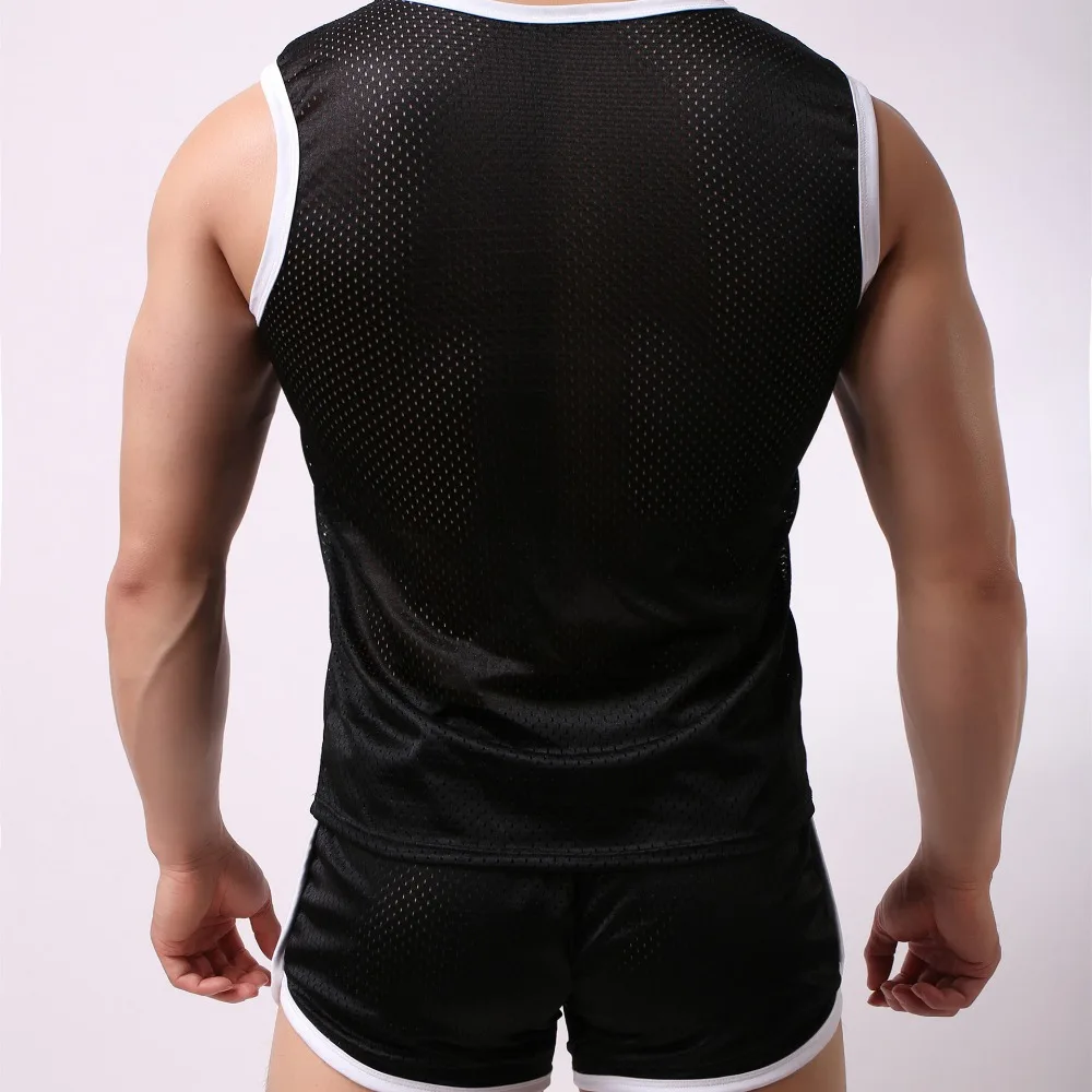 Conjunto esportivo masculino de cordão respirável, roupas esportivas para estudantes, condicionamento físico, top e calções, 2019