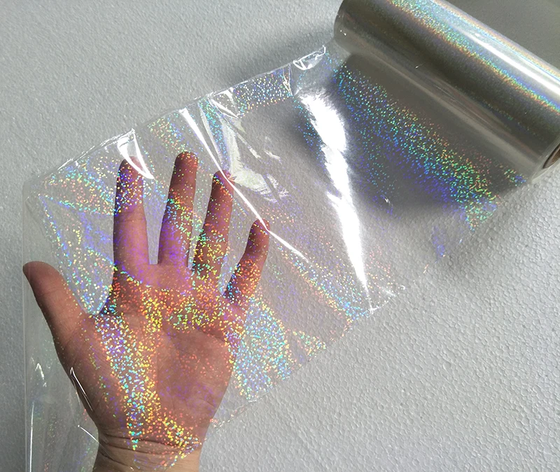 Holographic foil transparent Crystal point pattern stamping foil hot press on paper or plastic transfer film