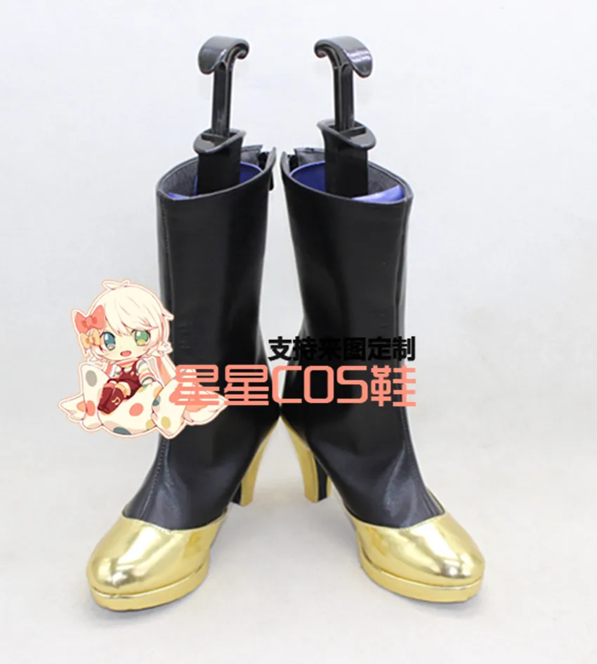 

Touken Ranbu Maeda Nakigitsune Black Cosplay Shoes Boots X002