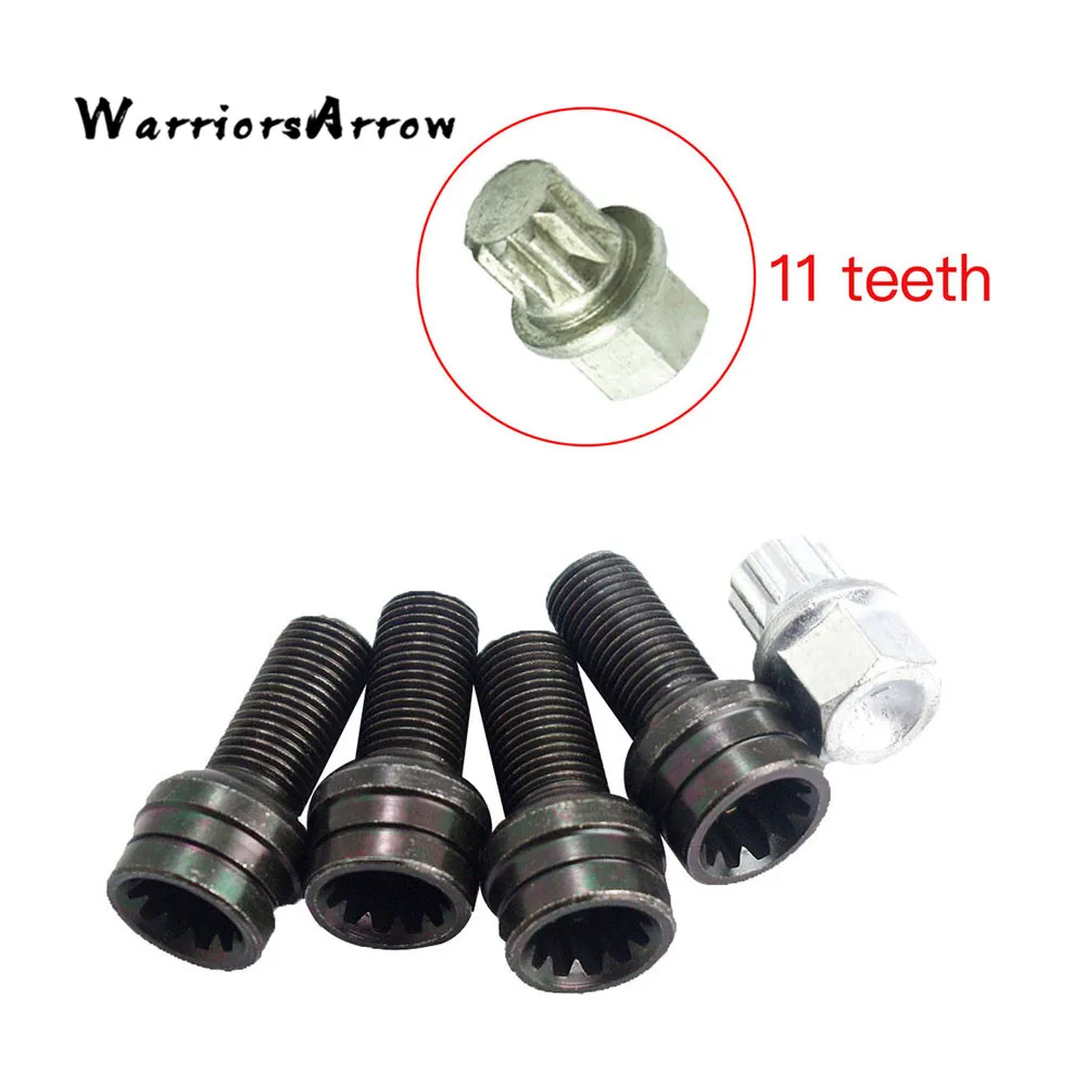 WarriorsArrow x5 Set Anti-theft Wheel Screw Bolt Lock Nut Key Adapter 11 teeth For Golf Passat For A4 A6 A8 TT 8D0601139F 001