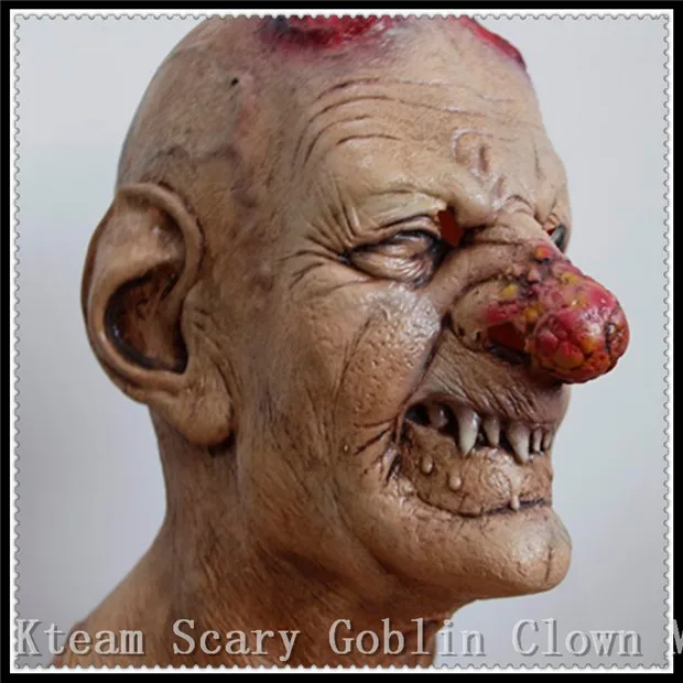 

Halloween Party Cosplay hornless Evil demon scary zombie latex mask brandy nose goblin Head Mask Funny Full Face clown Mask Toys