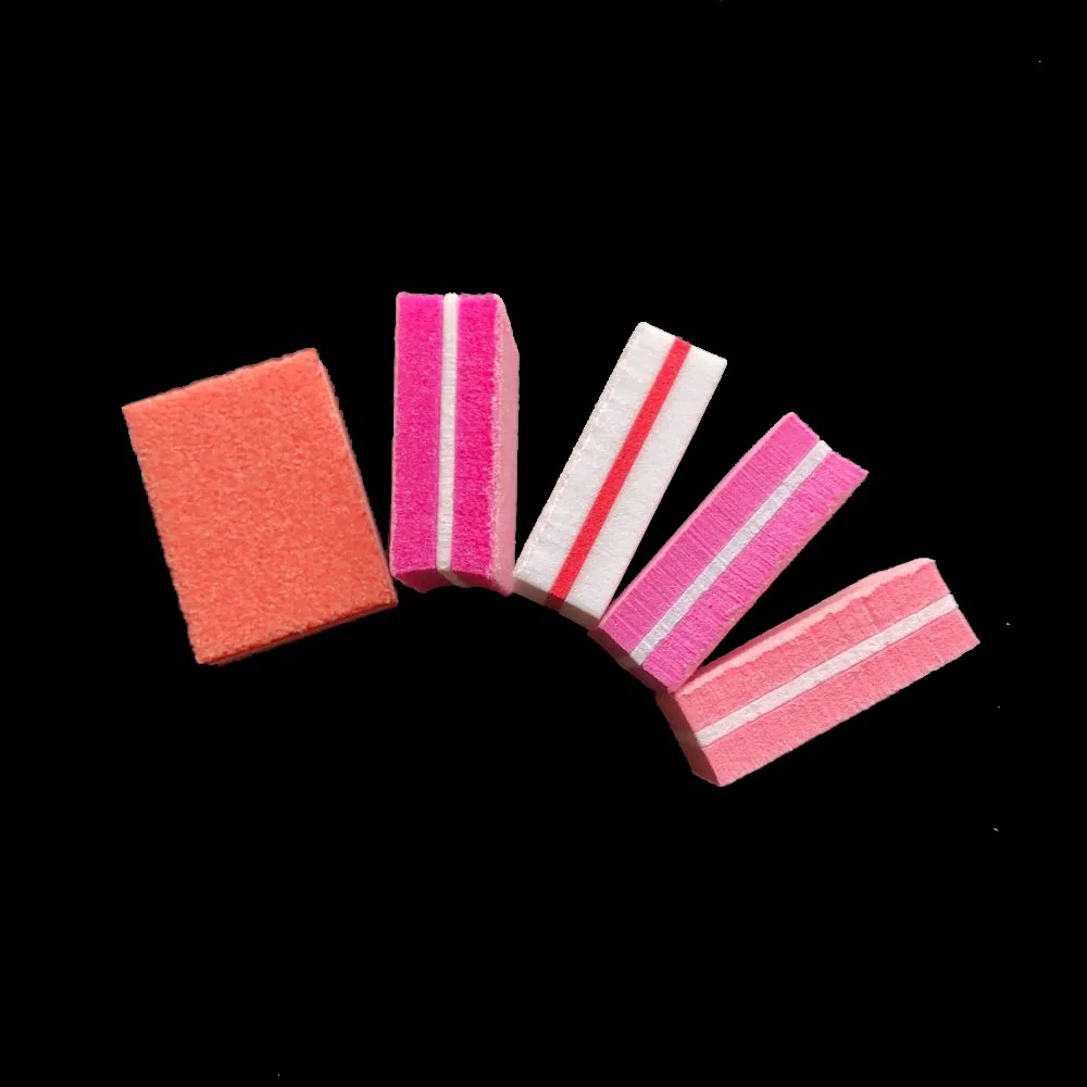 500 pcs random colour mini nail buffer block sponge block disposable nail file 100/180  mini nail buffer file nail sanding block