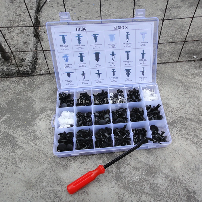 

415 Pcs Universal Retainer Clips For Ford F-150 Expedition Escape Push Retainer Kit & Free Fastener Remover,Assortment