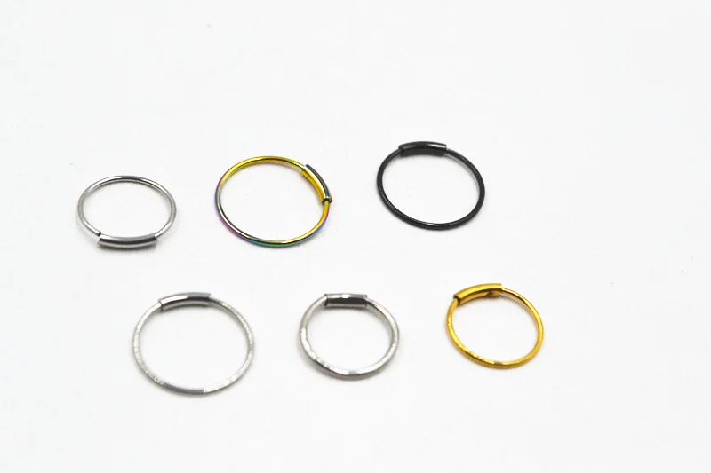 

60pcs/lot Free Shipping Stainless Steel Open NEW Hoop Nose Tragus Cartilage Hoop Ring Lip/Earring Helix Rings Body Piercing