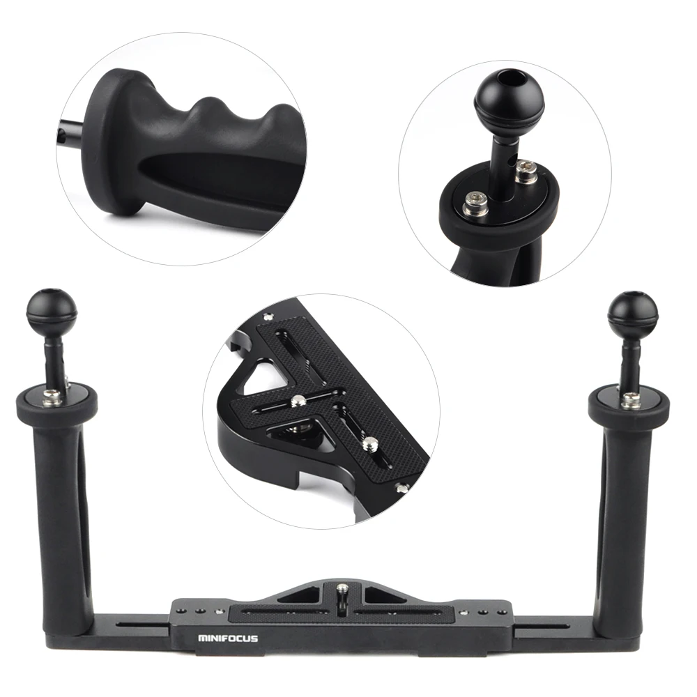 Handheld Hand Grip Stabilizer Rig Underwater Scuba Diving Stabilizer Handle Tray Mount Light Arm Ball Clamp for Camera Housings