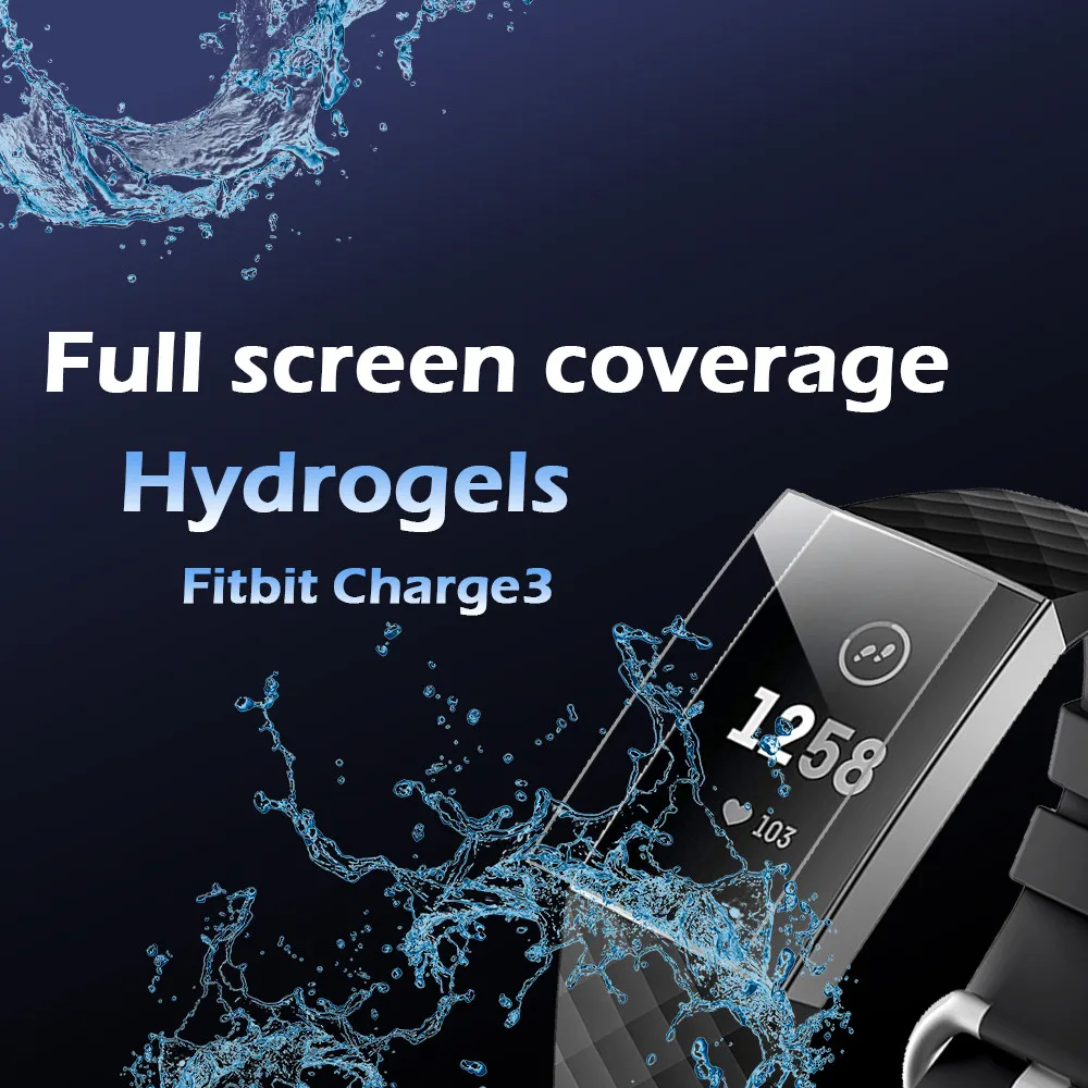 9H para Fitbit Charge 3 à prova de explosão TPU HD Película protetora de tela de cobertura completa para Fitbit Charge 3 O.15