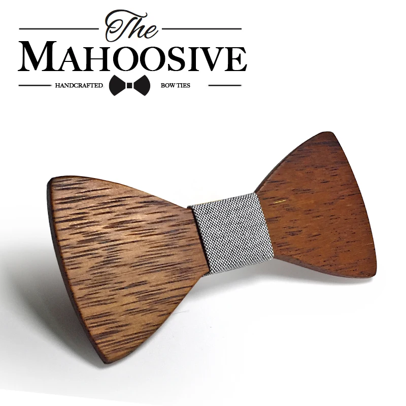 Mahoosive Brand Men's Wooden bowtie  Bowknot Accessories Business Neckties wood Bow Tie Cravat