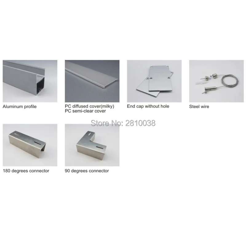 10 X 1 M Sets/Lot U type office lighting led aluminium profile and led u channel for suspension or pendant lights