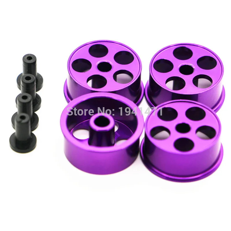 RFDTYGR MINI 4WD Middle Diameter Wheels Self-made Parts For Tamiya MINI 4WD Colored Wheel w/Aluminum Disc  L018 1Set/lot