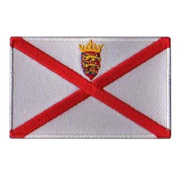 Jersey Islands Flag Patch Made by Twill with Flat Broder and Iron On Backing MOQ50pcs free shipping by Post